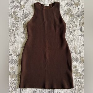 Babaton Sculpt Bodycon Mini Dress in Brown • L